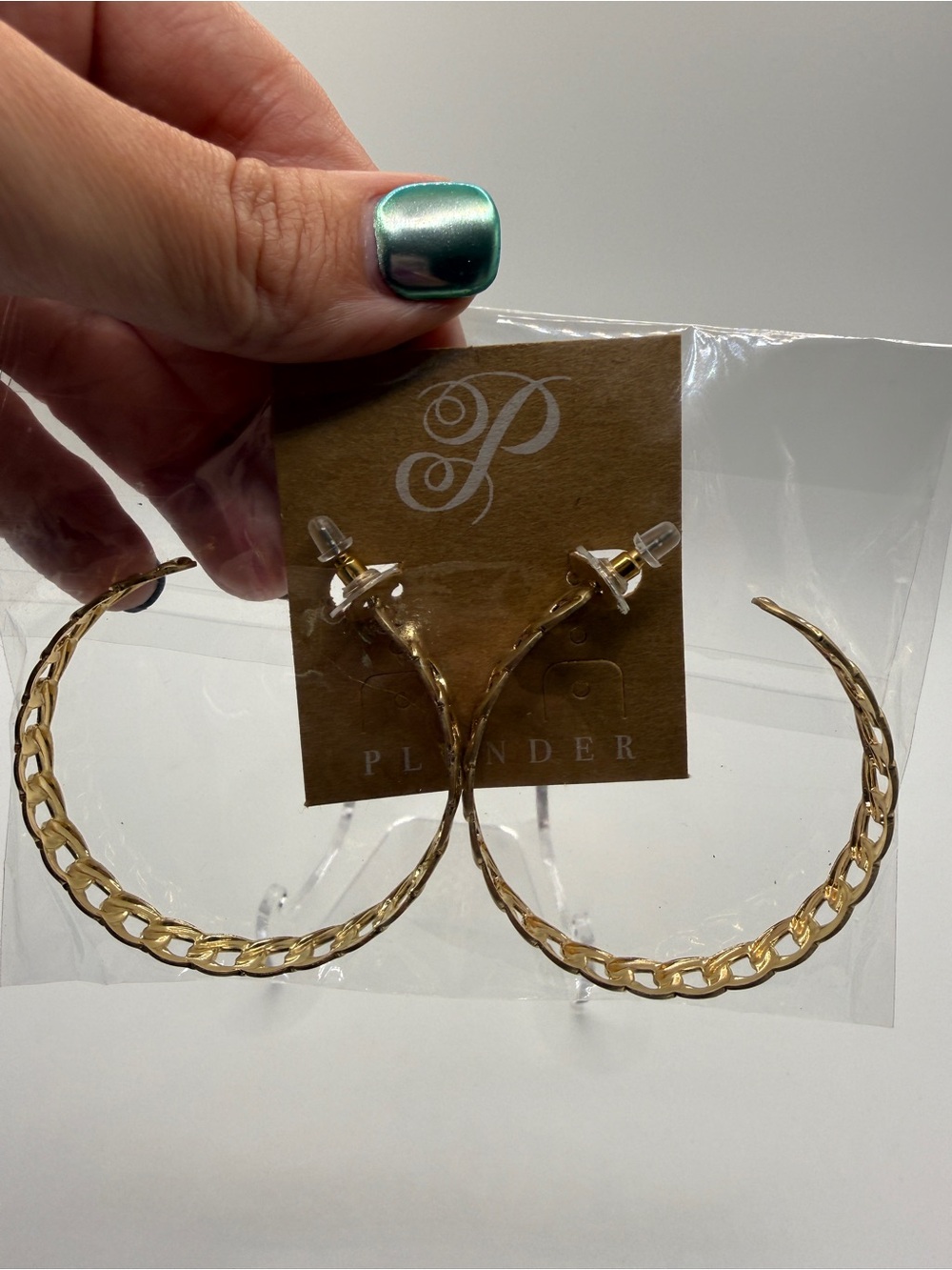 Plunder Gold Chain-Link Hoop Earrings